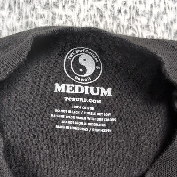 T & C Surf Designs Shirt Adult Medium Black Surf Aloha Hawaii Beach Skater Men - Picture 2 of 6